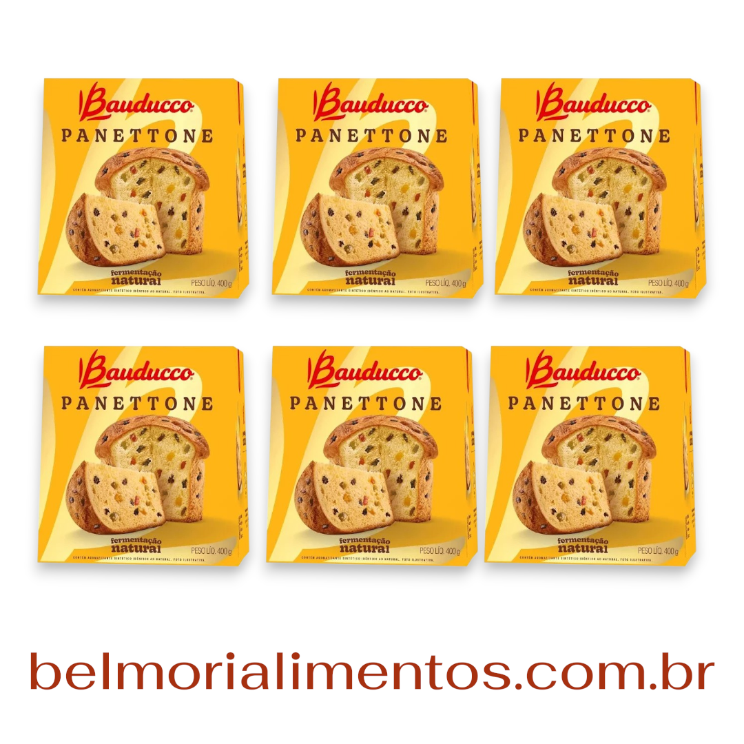 Kit 6 Panettone Bauducco Frutas 400g